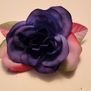 Silk Fabric Flower Pin Brooch Purple Pink Lavender